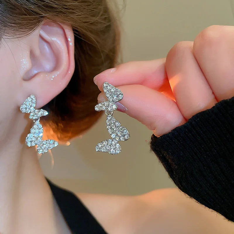 Crystal Butterfly Earrings