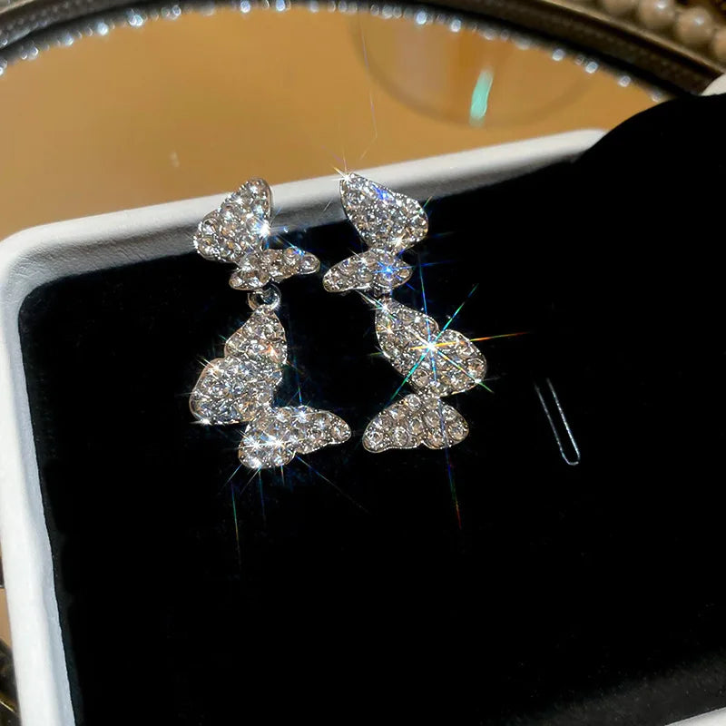 Crystal Butterfly Earrings