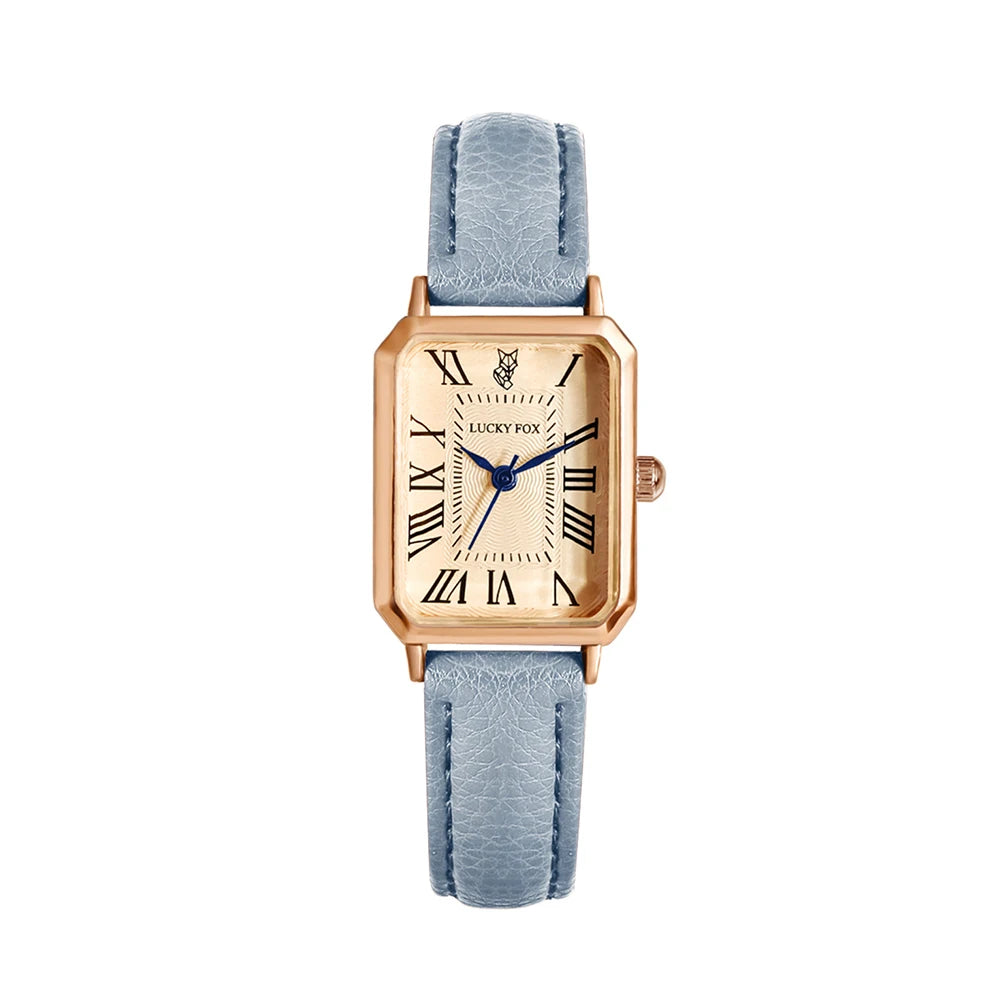 Roman Square Leather Watch